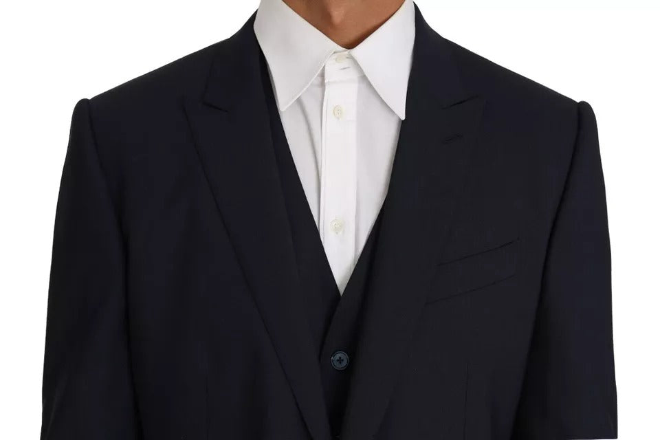 Dolce & Gabbana Blue Wool MARTINI Blazer Vest 2 Piece | Regal Royce