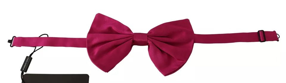 Dolce & Gabbana Pink 100% Silk Adjustable Neck Bow Tie Men | Regal Royce