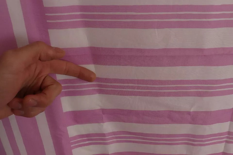 Dolce & Gabbana Pink White Striped Cannes Wrap Shawl Scarf | Regal Royce