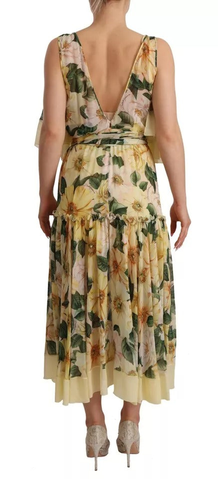 Dolce & Gabbana Multicolor Silk Floral Print Long Maxi Dress | Regal Royce