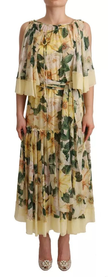 Dolce & Gabbana Multicolor Silk Floral Print Long Maxi Dress | Regal Royce