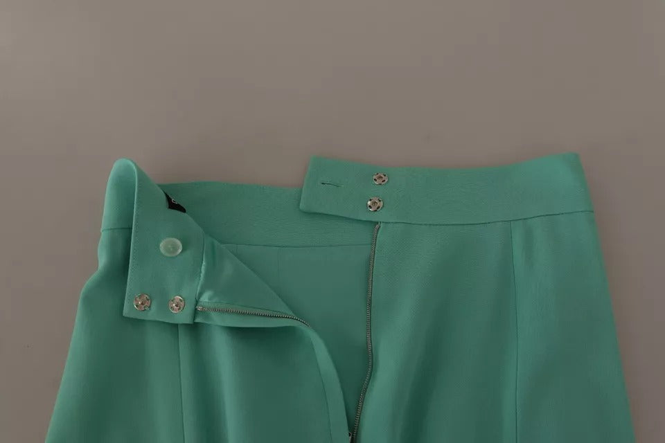 Dolce & Gabbana Mint Green Viscose Pencil Cut Midi Skirt | Regal Royce