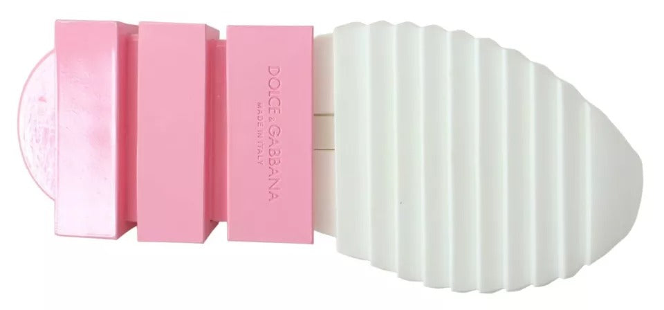 Dolce & Gabbana Pink White Logo Sorrento Sneakers Shoes | Regal Royce