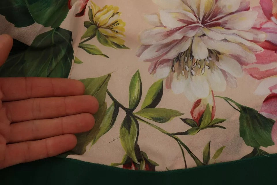 Dolce & Gabbana Pink A-line Sheath Floral Pussy Bow Long Dress | Regal Royce