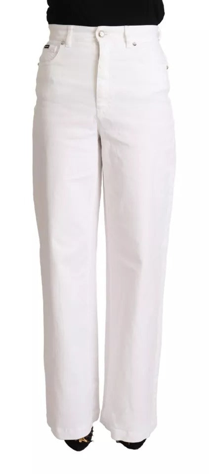 Dolce & Gabbana White MONICA Boot Cut Cotton Denim Jeans | Regal Royce