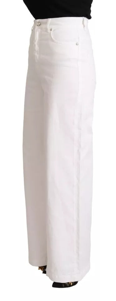 Dolce & Gabbana White MONICA Boot Cut Cotton Denim Jeans | Regal Royce