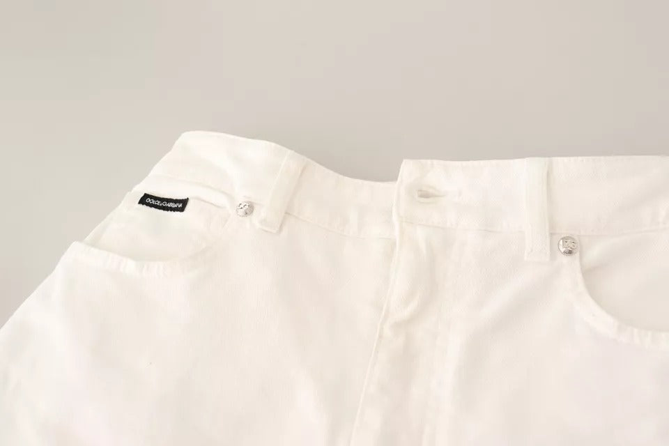 Dolce & Gabbana White MONICA Boot Cut Cotton Denim Jeans | Regal Royce