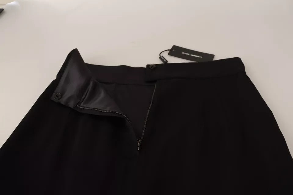 Dolce & Gabbana Black Silk High Waist Mini Pencil Cut Skirt | Regal Royce