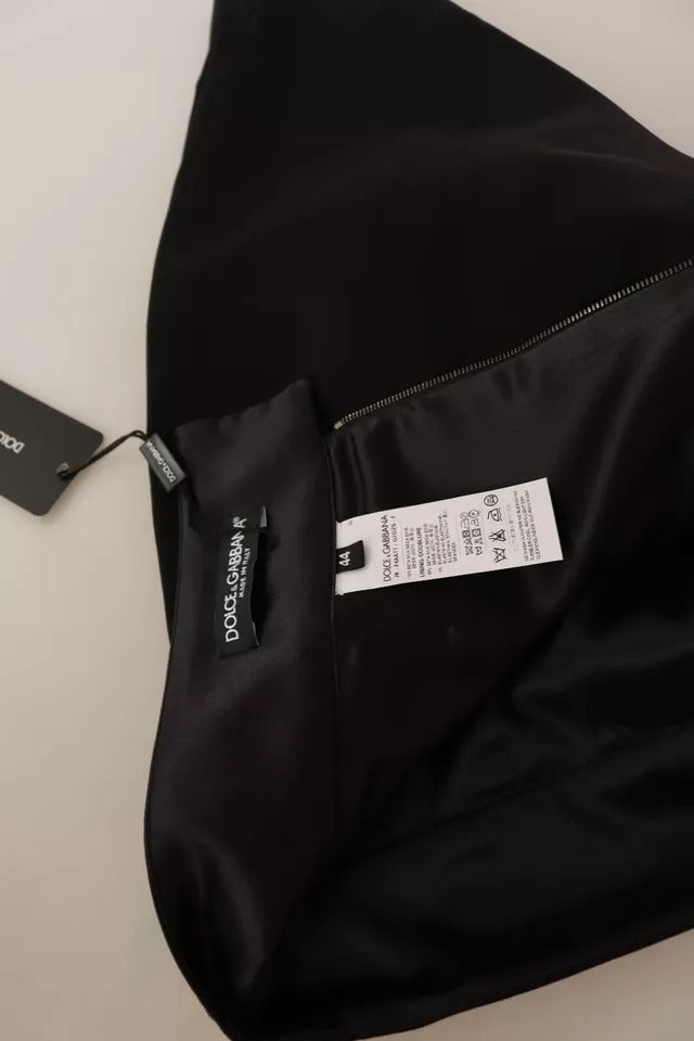 Dolce & Gabbana Black Silk High Waist Mini Pencil Cut Skirt | Regal Royce