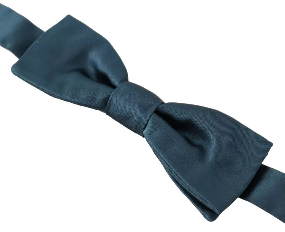 Dolce & Gabbana Blue 100% Silk Adjustable Neck Bow Tie Mens | Regal Royce