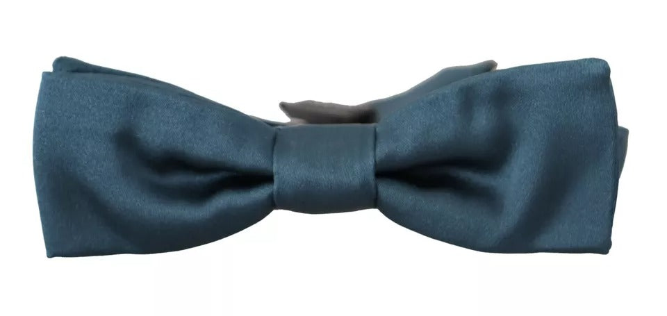 Dolce & Gabbana Blue 100% Silk Adjustable Neck Bow Tie Mens | Regal Royce