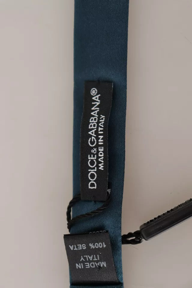 Dolce & Gabbana Blue 100% Silk Adjustable Neck Bow Tie Mens | Regal Royce