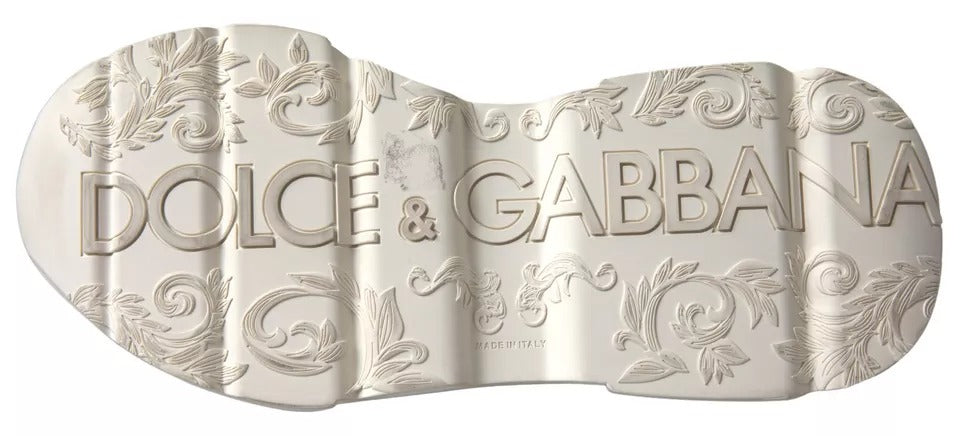 Dolce & Gabbana White Beige Leather Sport DAYMASTER Shoes Sneakers | Regal Royce