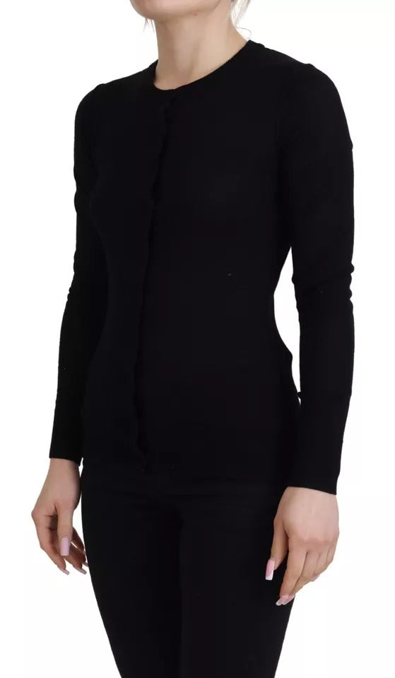 Dolce & Gabbana Black Crewneck Long Sleeves Pullover Sweater | Regal Royce