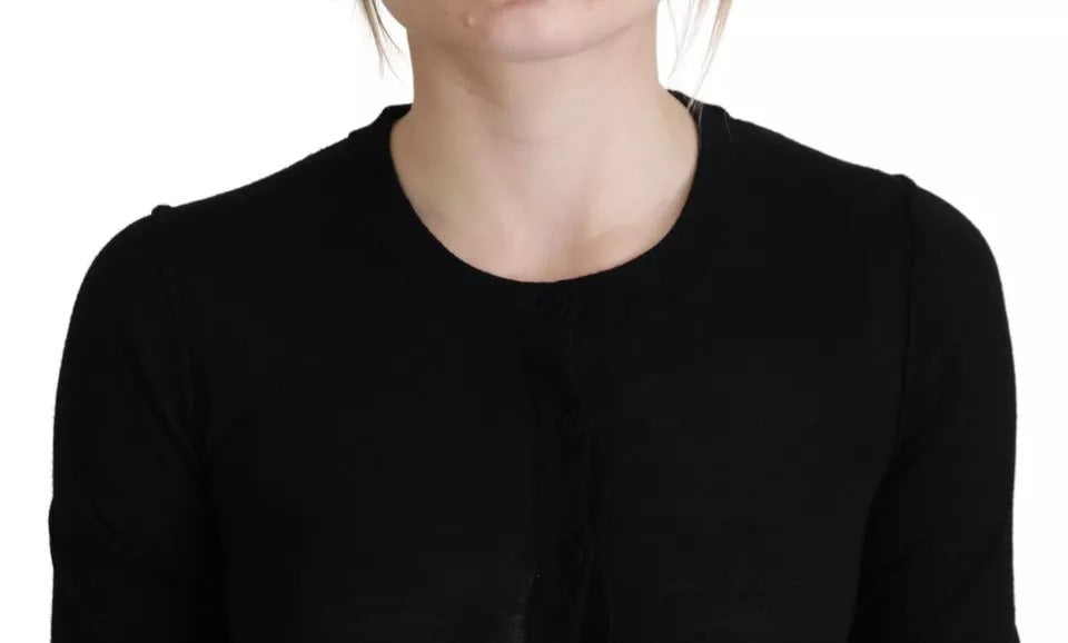 Dolce & Gabbana Black Crewneck Long Sleeves Pullover Sweater | Regal Royce