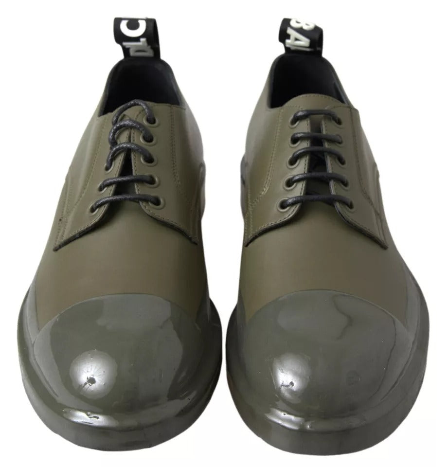 Dolce & Gabbana Green Leather Rubber Sole Dress Shoes | Regal Royce