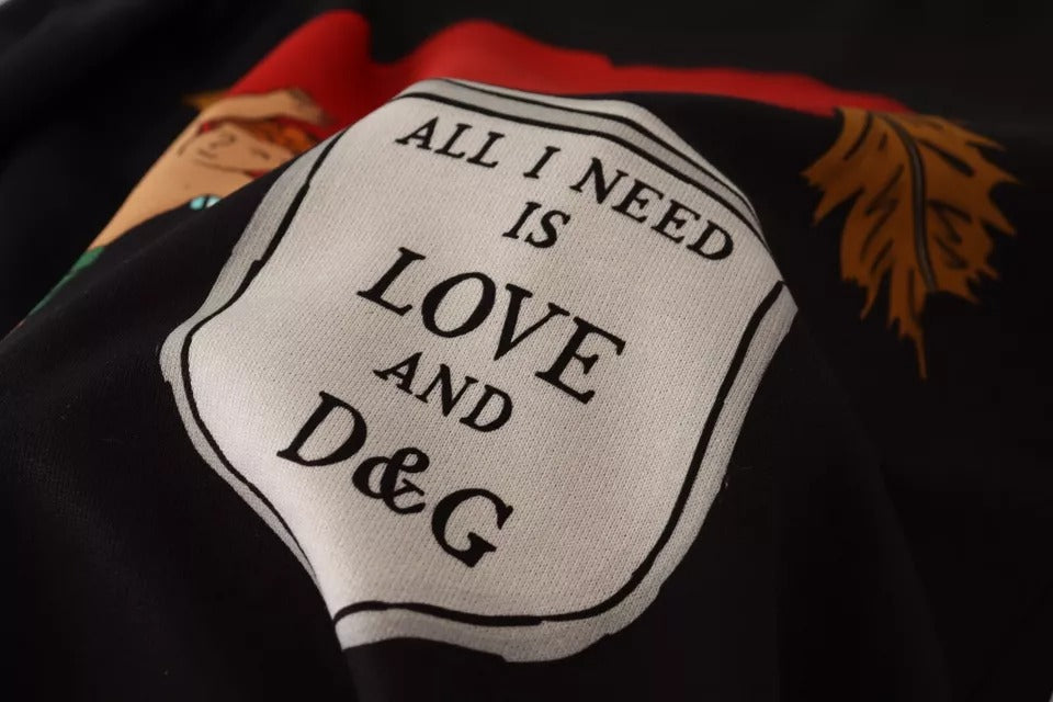 Dolce & Gabbana Black Cupid Print Hoodie Sweatshirt Sweater | Regal Royce