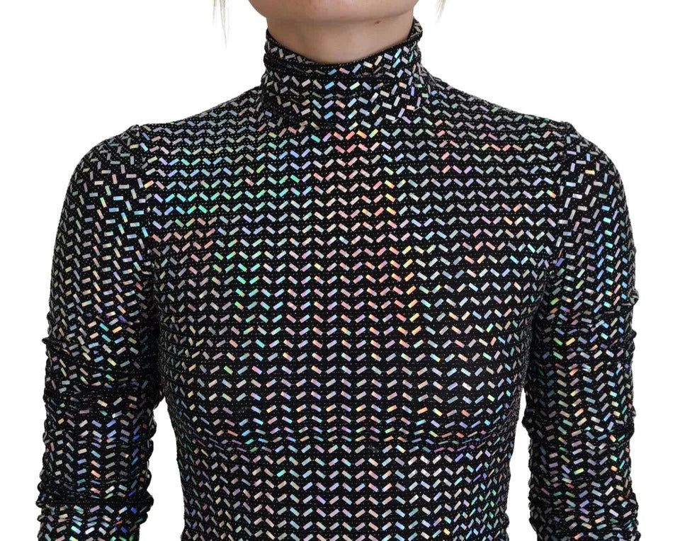 Dolce & Gabbana Black Embellished Nylon Bodycon Mini Dress | Regal Royce
