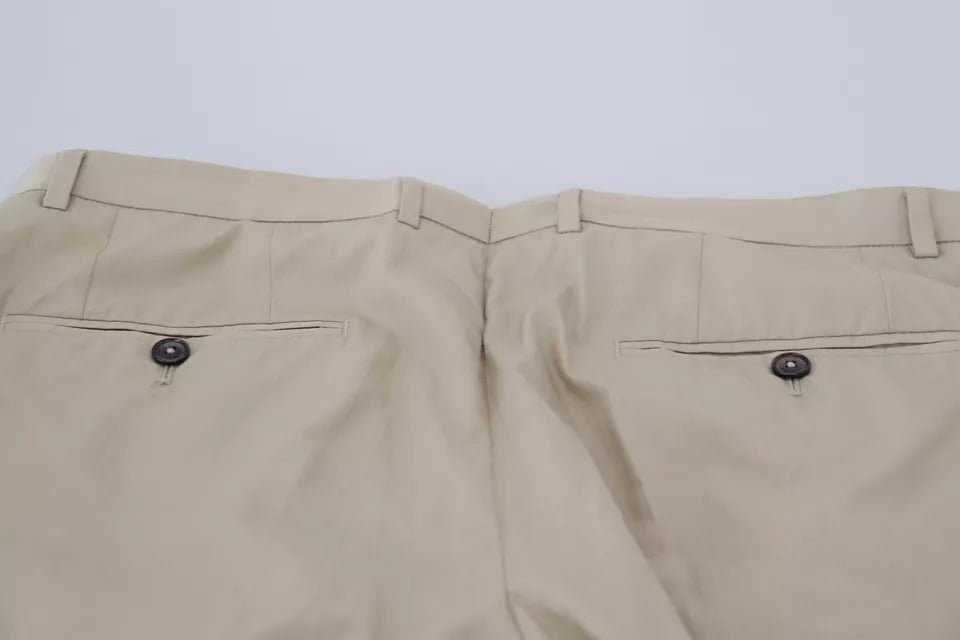 Dolce & Gabbana Beige Cotton Chino Men Formal Pants | Regal Royce