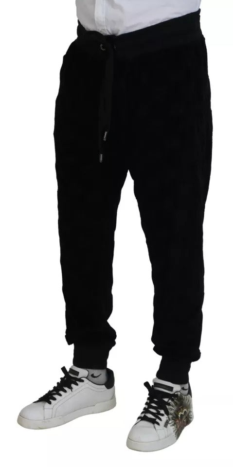 Dolce & Gabbana Black Cotton Skinny Jogger Sweatpants Pants | Regal Royce