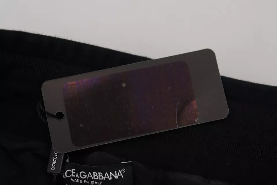 Dolce & Gabbana Black Cotton Skinny Jogger Sweatpants Pants | Regal Royce