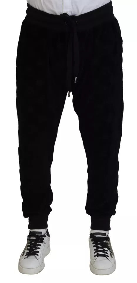 Dolce & Gabbana Black Cotton Skinny Jogger Sweatpants Pants | Regal Royce
