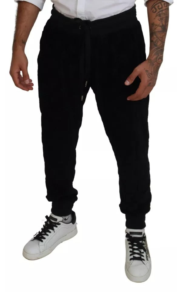 Dolce & Gabbana Black Cotton Skinny Jogger Sweatpants Pants | Regal Royce