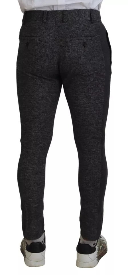 Dolce & Gabbana Gray Chevron Viscose Skinny Pants | Regal Royce