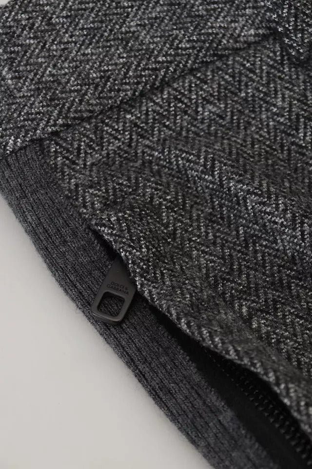 Dolce & Gabbana Gray Chevron Viscose Skinny Pants | Regal Royce