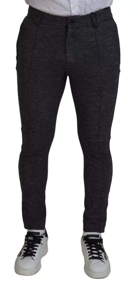 Dolce & Gabbana Gray Chevron Viscose Skinny Pants | Regal Royce