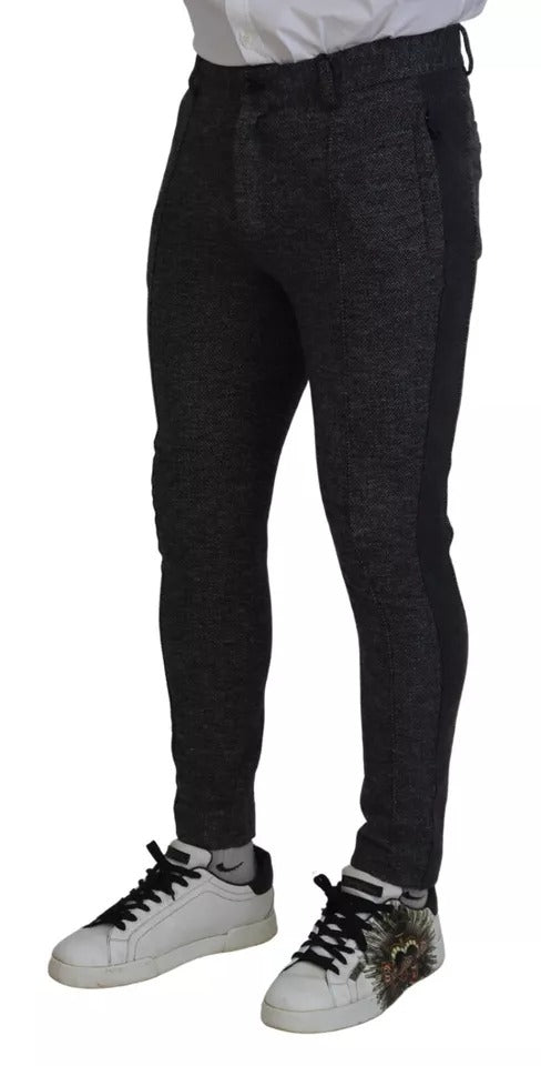 Dolce & Gabbana Gray Chevron Viscose Skinny Pants | Regal Royce