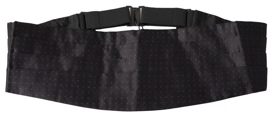 Dolce & Gabbana Black Silk Dotted Waist Tuxedo Belt Cummerbund | Regal Royce