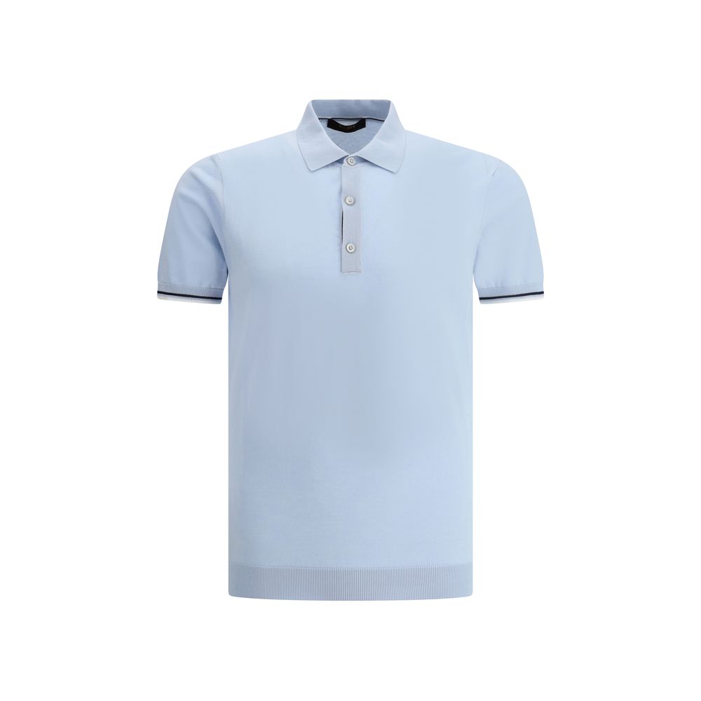 MooRER Light Blue Cotton Polo Shirt | Regal Royce