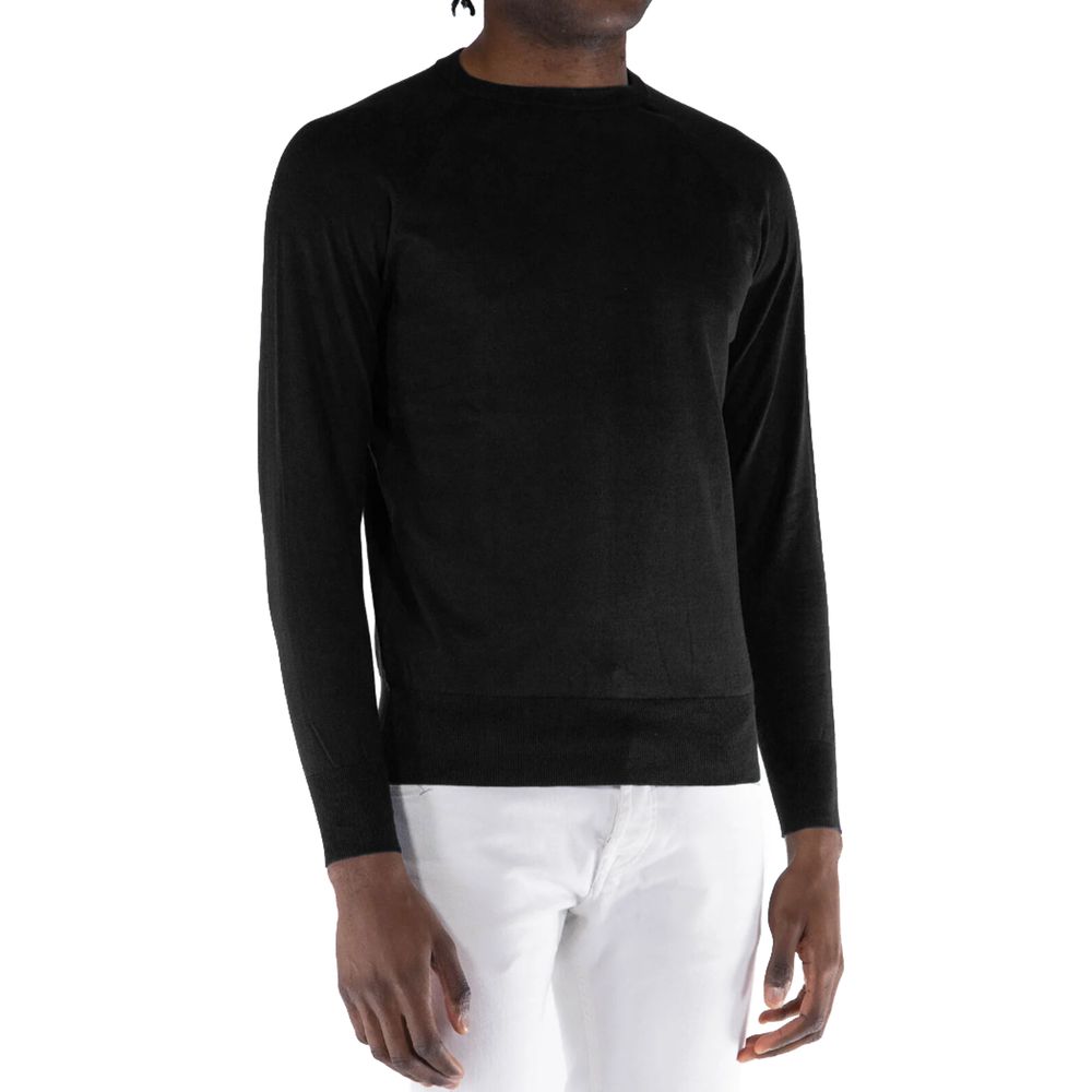 People Of Shibuya Black Cotton Crewneck Sweater for Men
