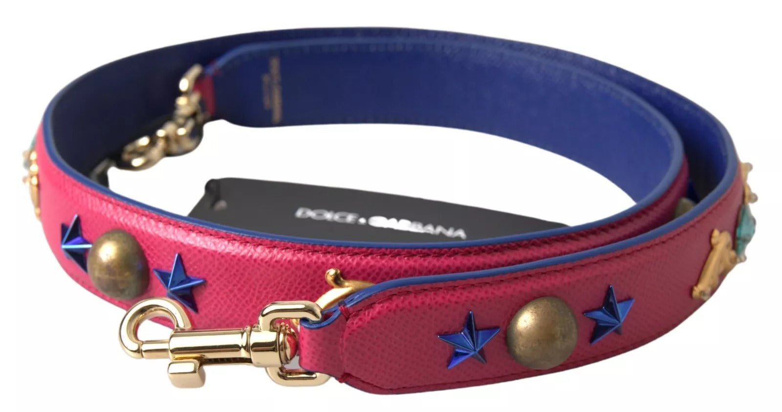 Dolce & Gabbana Pink Exotic Leather Studded Shoulder Strap | Regal Royce