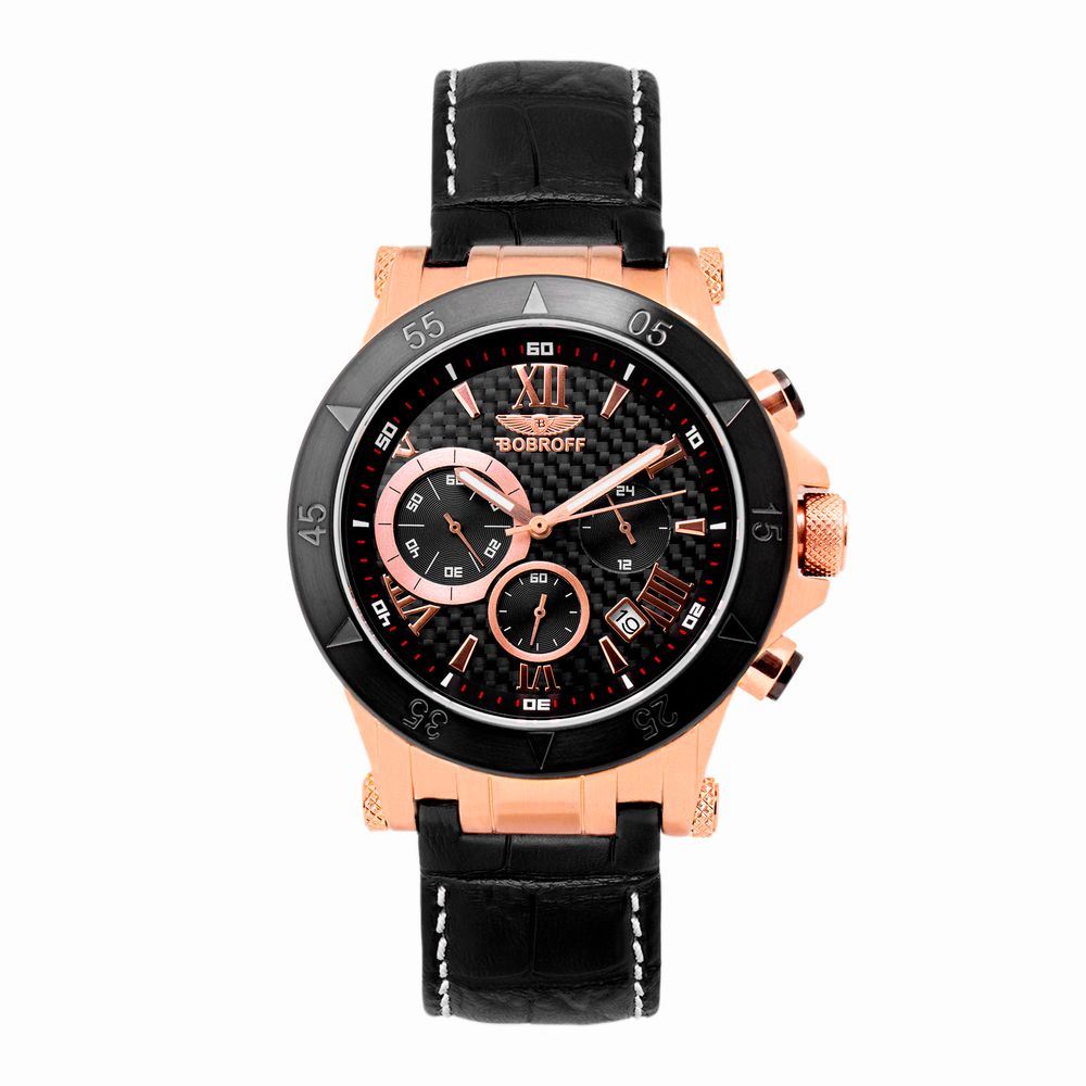 Bobroff Black Leather Dress Watch | Regal Royce