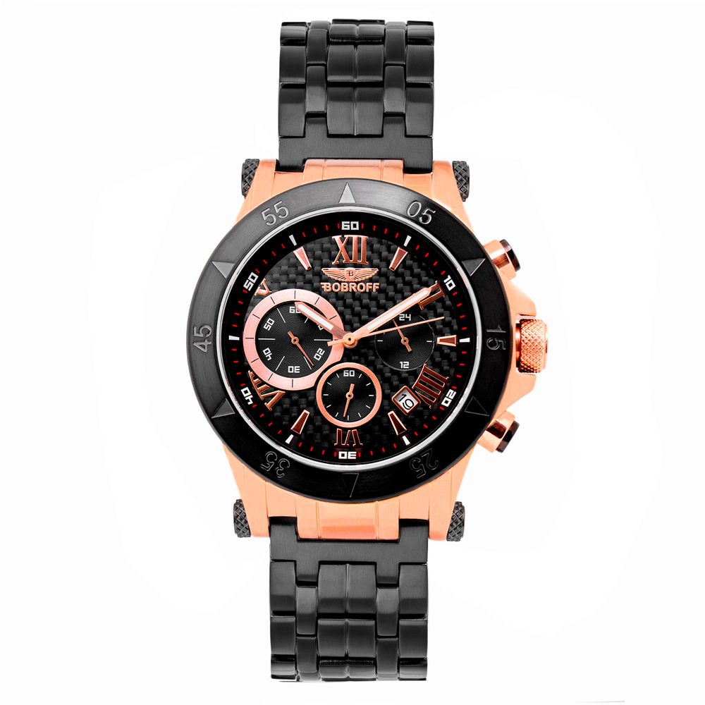 Bobroff Black Stainless Steel Dress Watch | Regal Royce