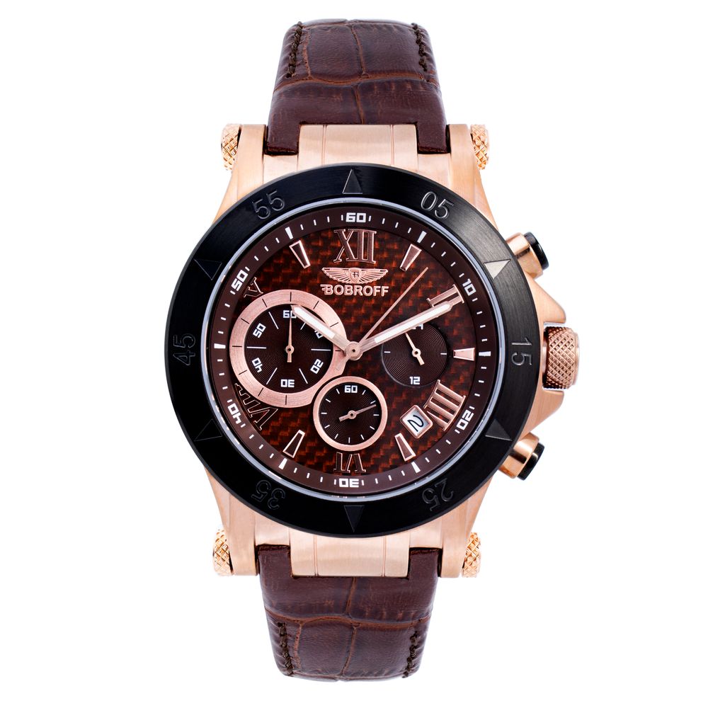 Bobroff Brown Leather Dress Watch | Regal Royce