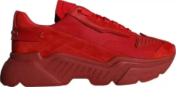 Dolce & Gabbana Red Leather Daymaster Low Top Sneakers Shoes | Regal Royce