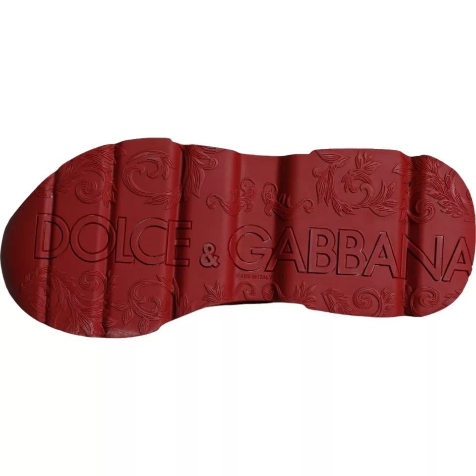 Dolce & Gabbana Red Leather Daymaster Low Top Sneakers Shoes | Regal Royce