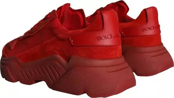 Dolce & Gabbana Red Leather Daymaster Low Top Sneakers Shoes | Regal Royce
