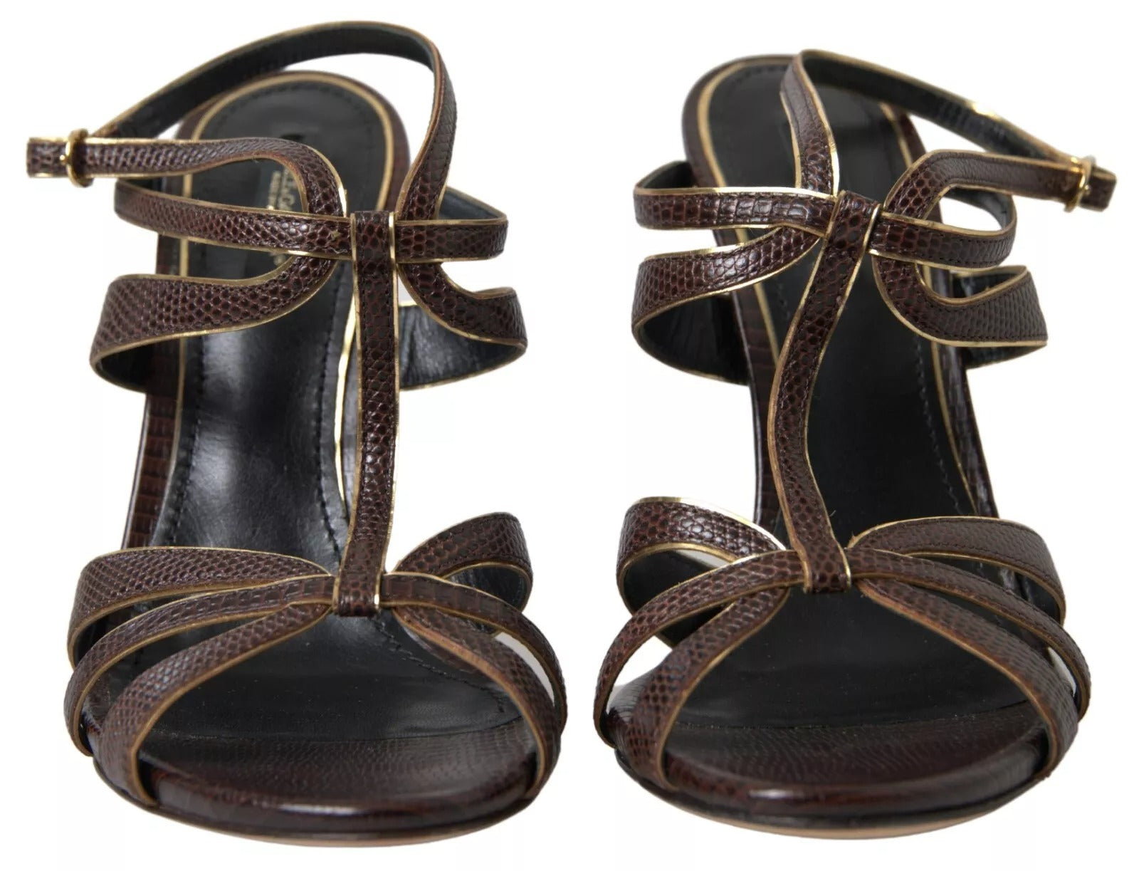 Dolce & Gabbana Brown Ankle Strap Stiletto Heels Sandals Shoes | Regal Royce