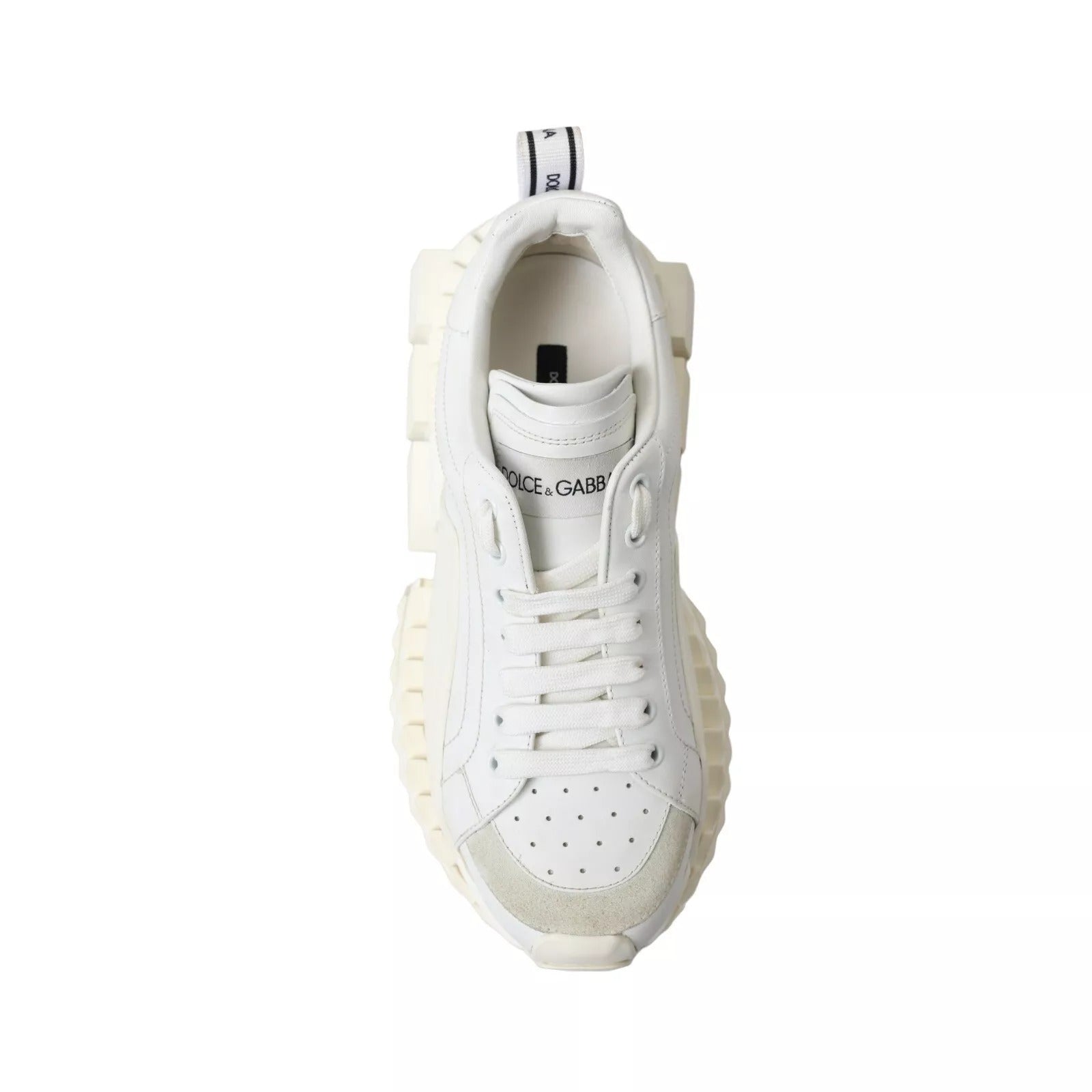 Dolce & Gabbana White Leather Super Queen Women Sneakers | Regal Royce