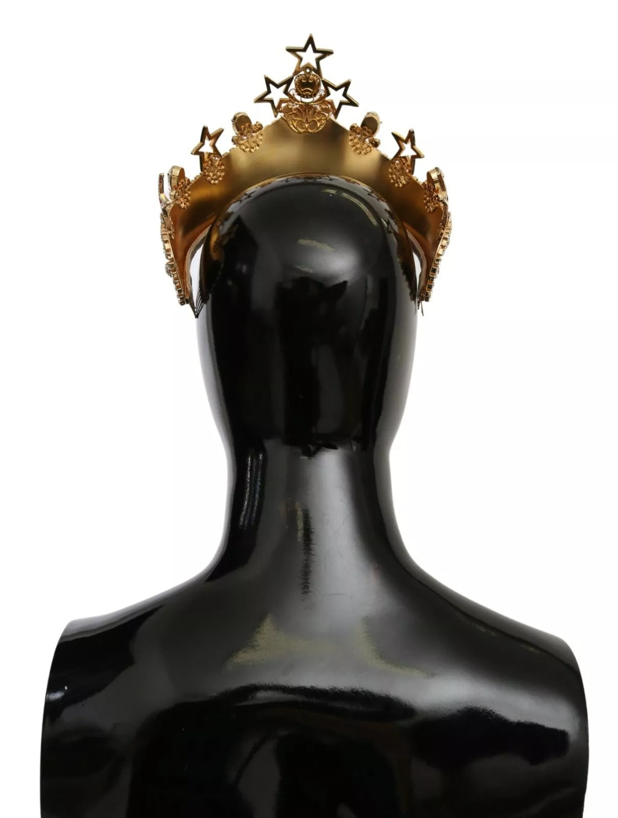 Dolce & Gabbana Gold Crystal Star STRASS Crown Logo Tiara Diadem | Regal Royce