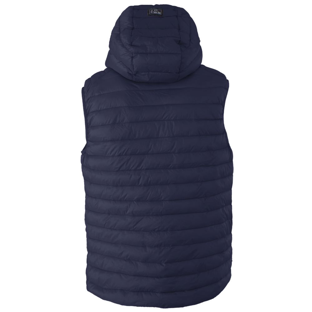 Yes Zee Blue Nylon Sleveless Jacket