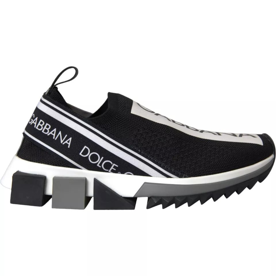 Dolce & Gabbana Black White Slip On Sorrento Sneakers Shoes | Regal Royce