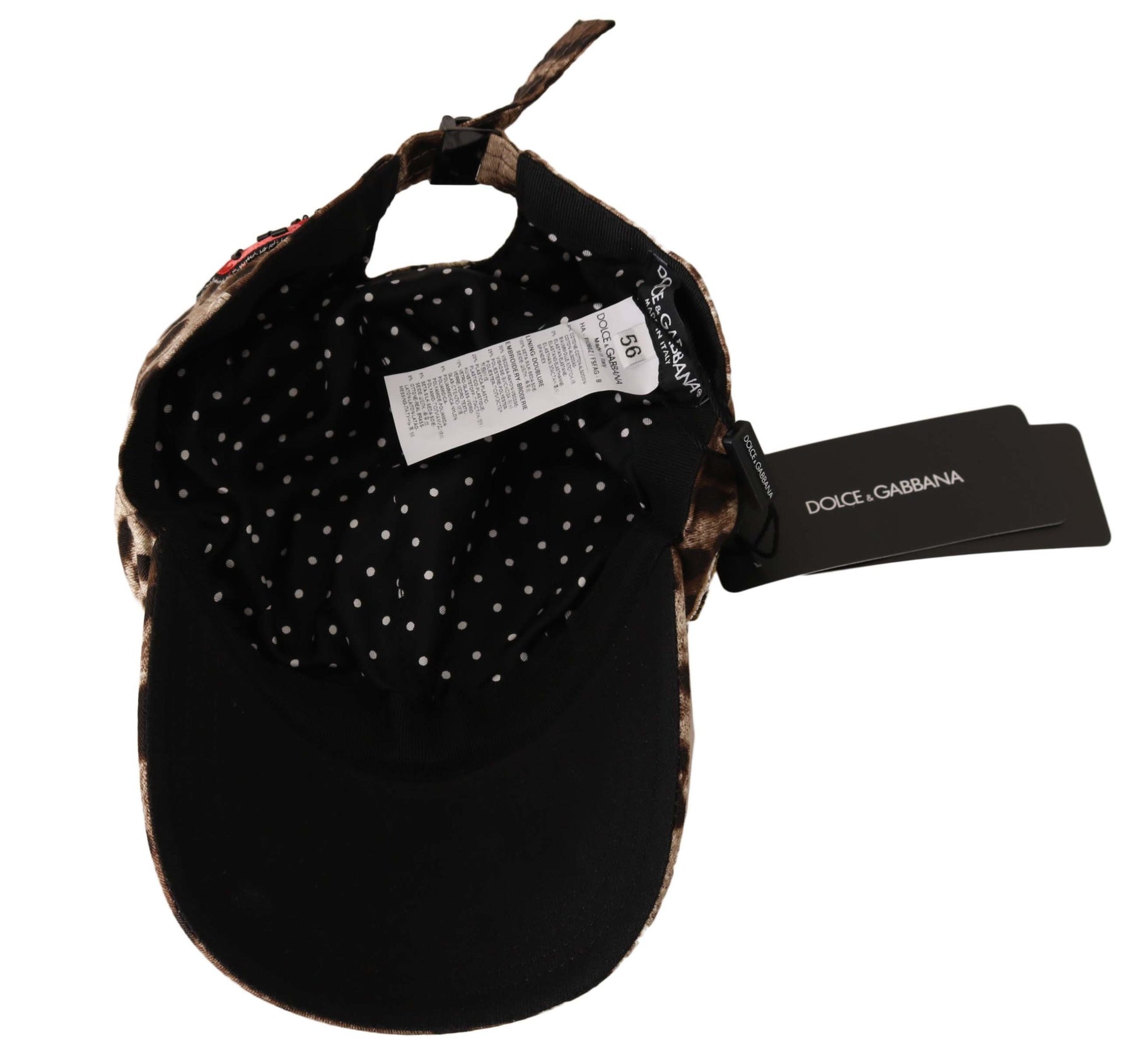 Dolce & Gabbana Brown Leopard Sequin Sicily Applique Baseball Hat | Regal Royce