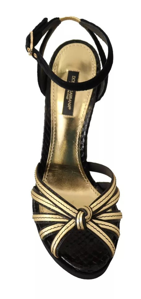 Dolce & Gabbana Black Gold Bianca Faux Pearl Sandals | Regal Royce