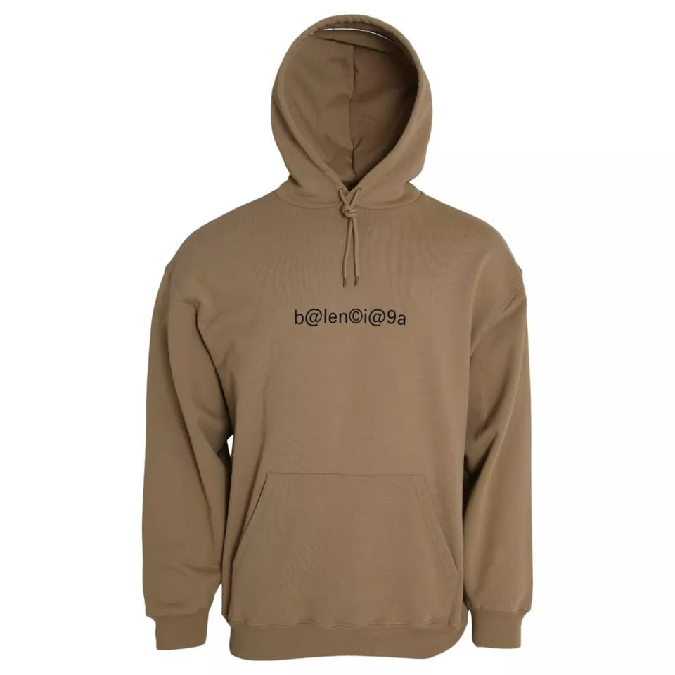 Balenciaga Brown Cotton Symbolic Molleton Bouclette Hooded Sweater | Regal Royce