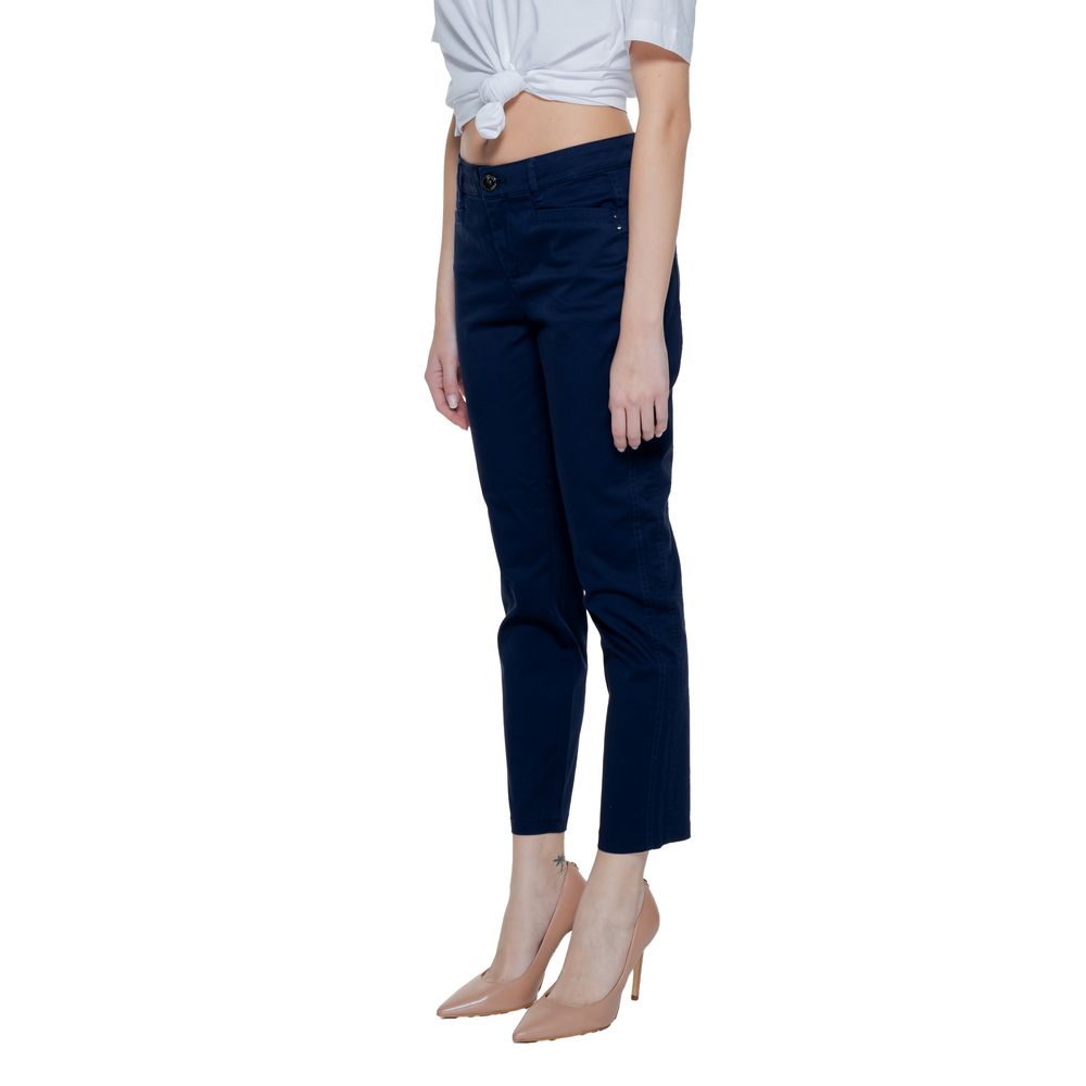 Street One Blue Cotton Casual Pants | Regal Royce